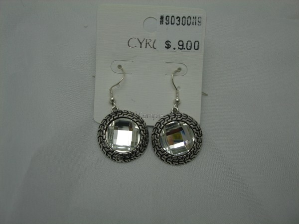 Crystal Stone Earring in Silver